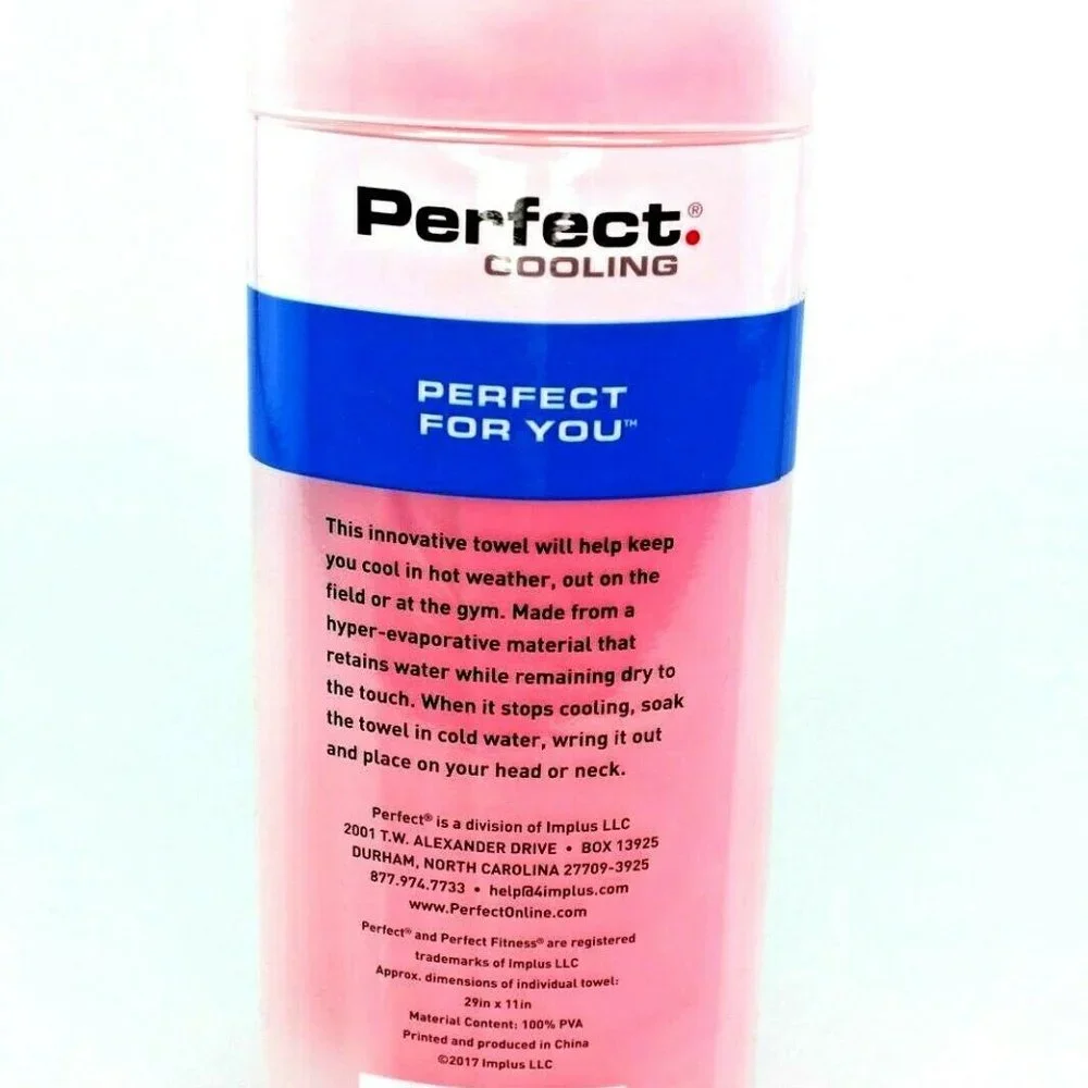 NEW Perfect Fitness Cooling Towel (Pink) Stay Cool For Hours Machine Washable